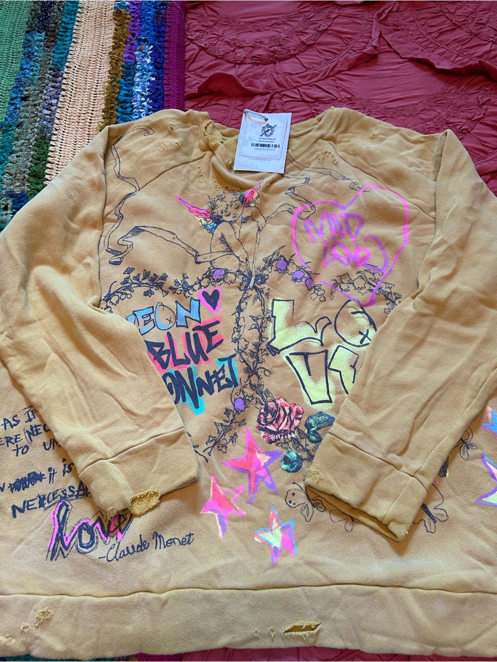 NWT Magnolia Pearl Neon Bluebonnet Richi Sweatshirt - Picture 3 of 11